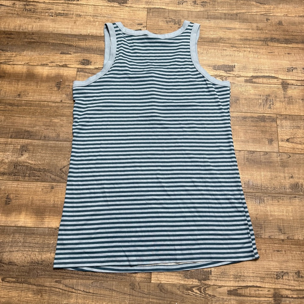 Torrid Ribbed Scoop Henley Neck Blue Striped Tank Top Women's 4X NWT - Picture 7 of 9